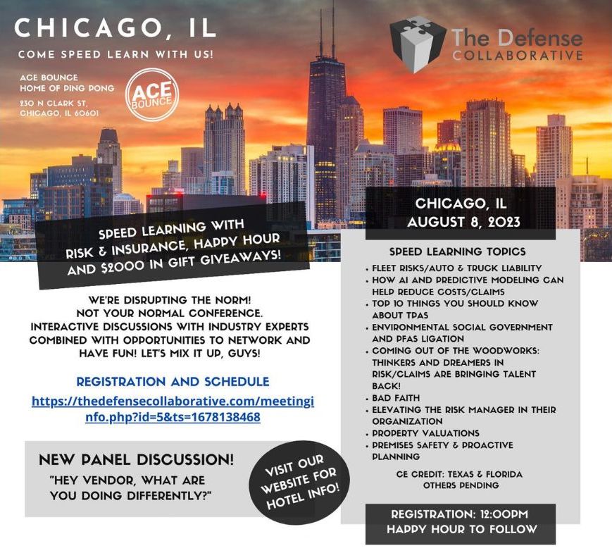 DDA Forensics Serves on the Planning Committee of the Defense Collaborative’s “Speed-Dating” Risk and Insurance Conference