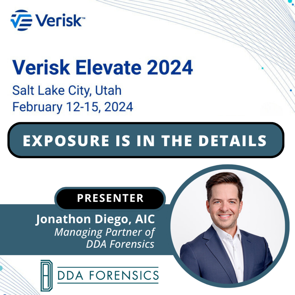 DDA Forensics Managing Partner Jonathon Diego Presents at Verisk Elevate Conference in Salt Lake City