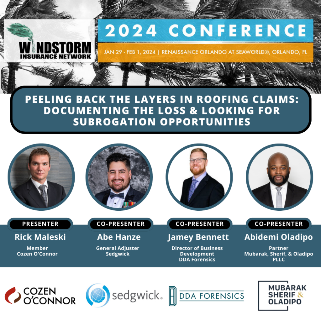 DDA Forensics Presents at Windstorm Insurance Conference