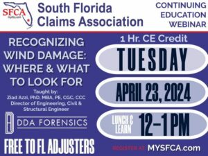 DDA Forensics Director of Engineering Presents on Wind Damage at South Florida Claims Association Webinar