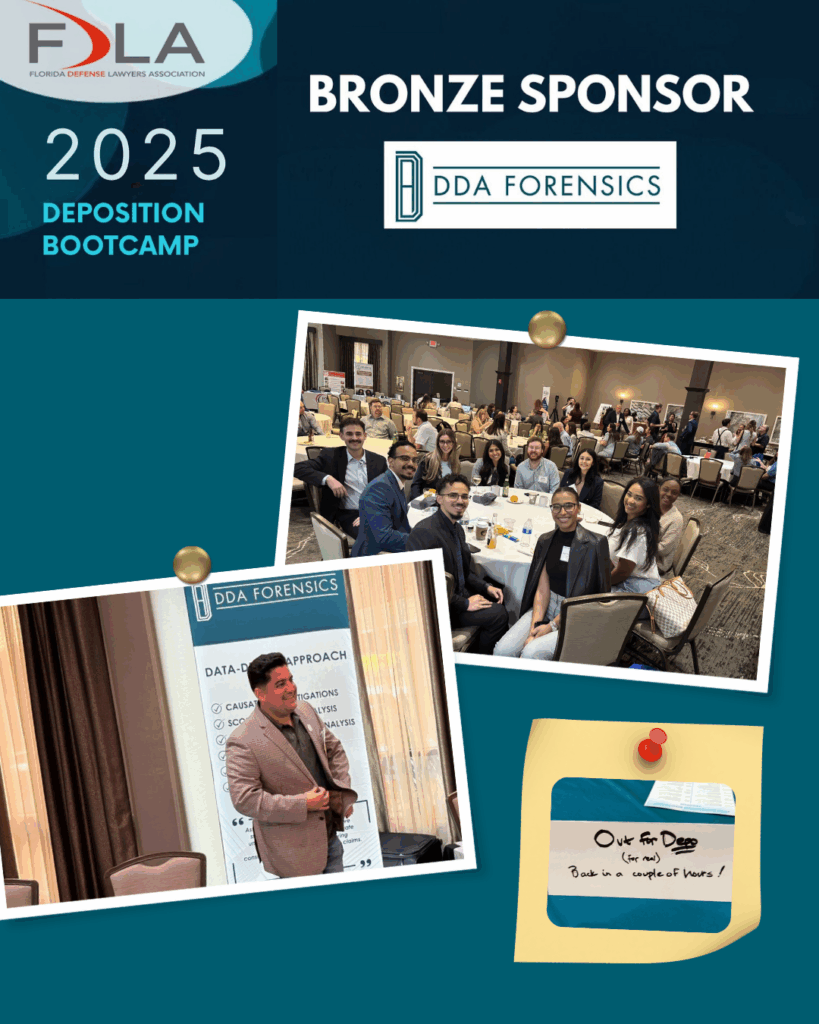 DDA Forensics Proudly Sponsors FDLA 2025 Deposition Bootcamp
